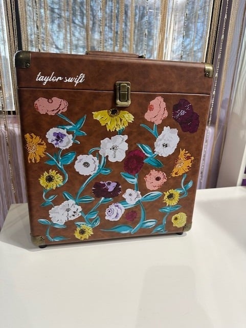 Handmade Acoustic Set Floral Piano Vinyl Storage Case