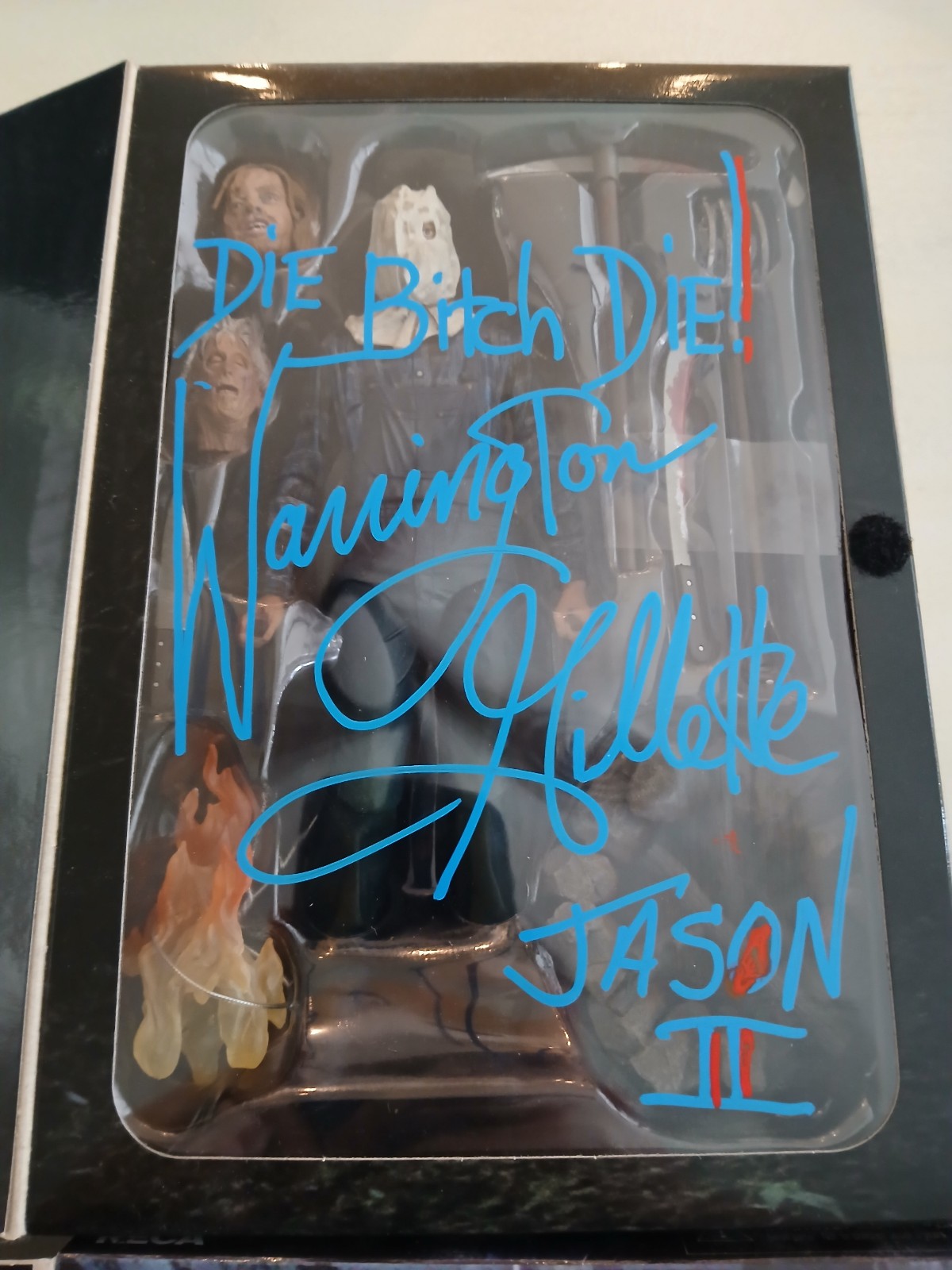 Neca Friday the 13th 2 figure and Freddy Vs Jason Jason.  Both signed