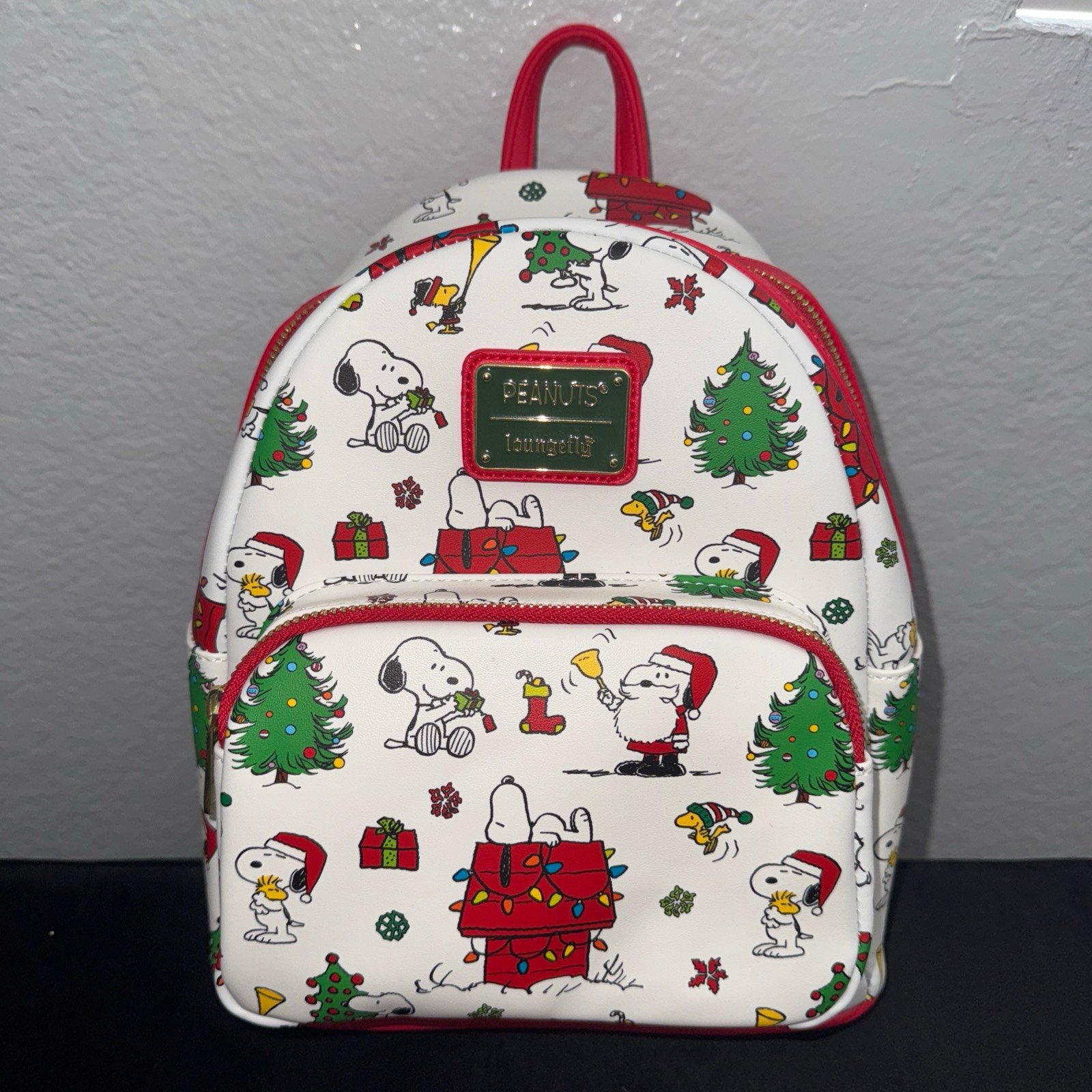 Loungefly Peanuts Snoopy Holiday AOP Adult Womens Double Strap Shoulder Backpack