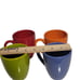 Waechterbach Cup Multi-Color Set 4. Color = Green, Maroon, blue, Orange.