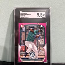 2023 Bowman, BP – 58 Lazaro Montes prospect fuchsia 179/299 SGC 9.5