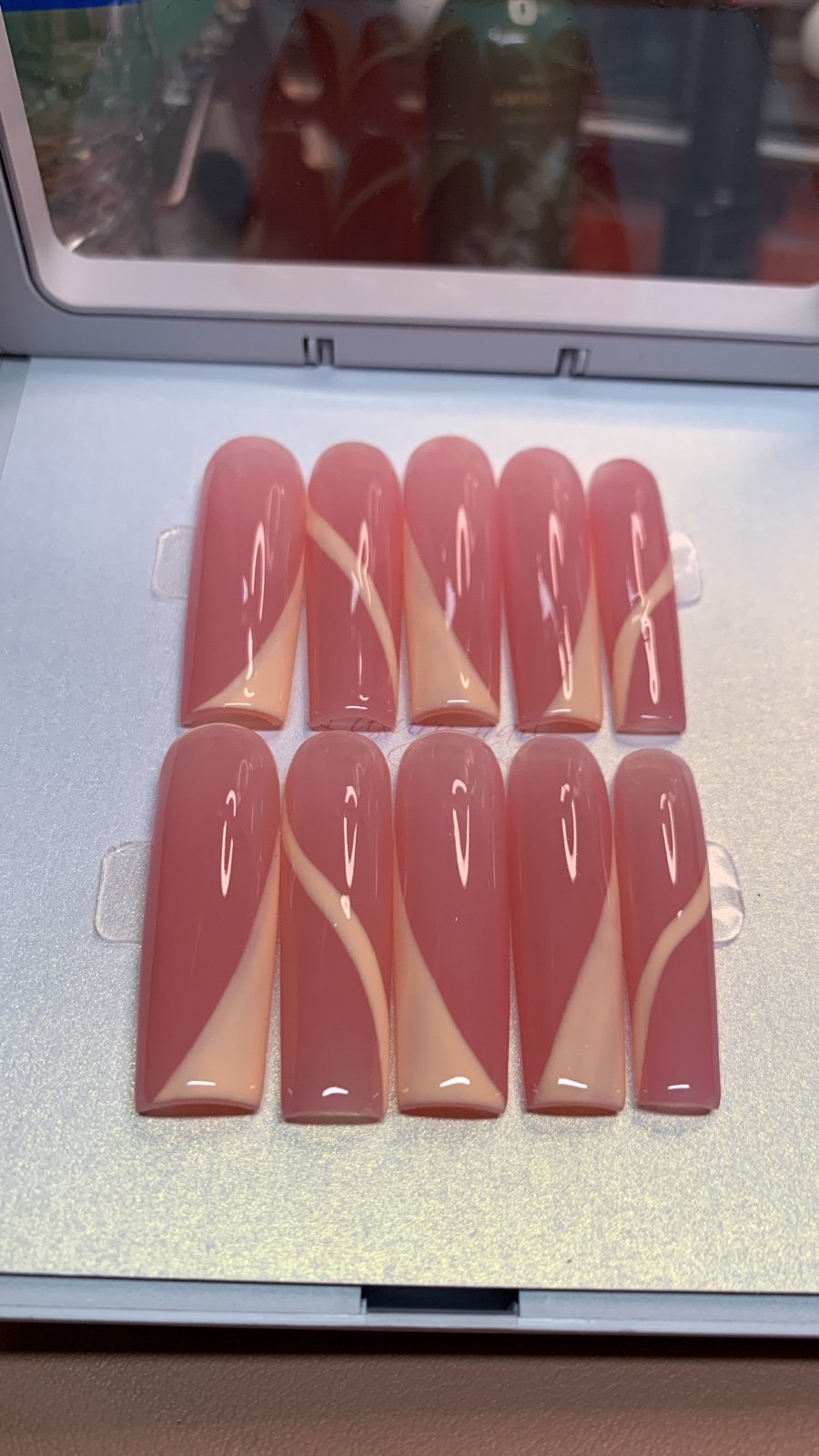 Orange swirl press on nails