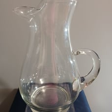 Vintage Glass Picther Handblown Open Ended handle
