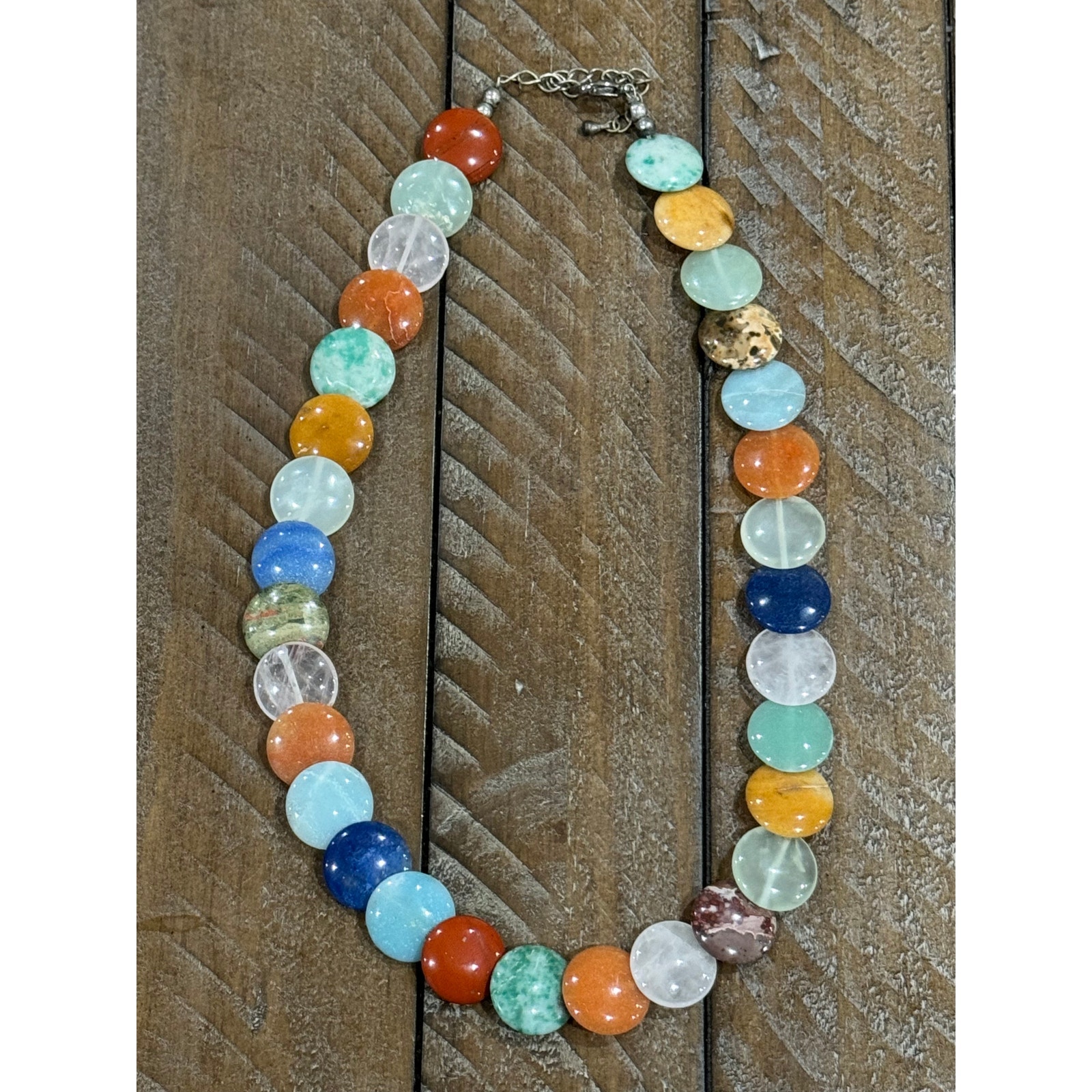 Colorful Gemstone Necklace 31 Stones