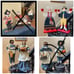 Vintage Pacific Rim Cubist THANKSGIVING Pilgrim Woman 11” Cornucopia Thanksgi