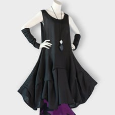 Kaliyana Manifold Dress Black Roma Sleeveless Lagenlook Layered Size 2