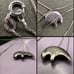 Vintage Sterling Native Style Bear Slider Pendant with box chain