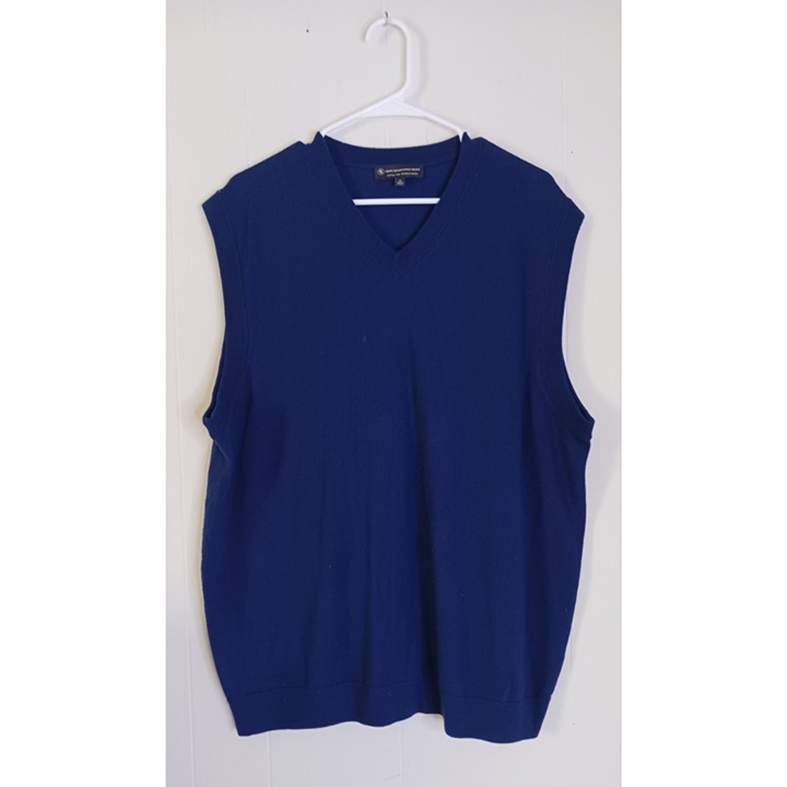 Hart Schaffner Marx Sweater Vest Mens Size XL Extra Fine Merino Wool Navy