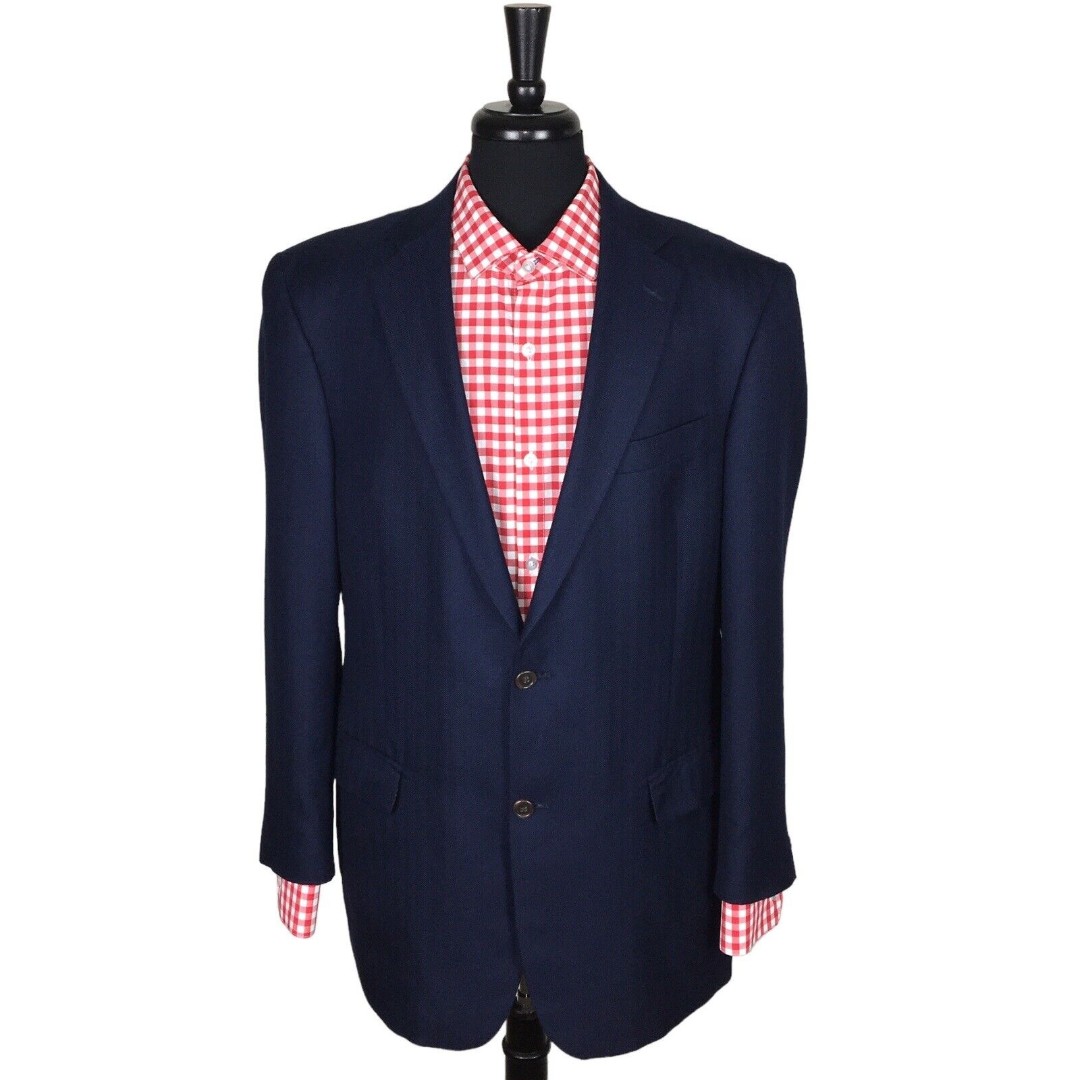 Men's Hart Schaffner Marx Gold Loro Piana 100% Spun Cashmere Sport Coat Men 44L