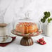 Mango Wood Cake Stand with Glass Dome Lid