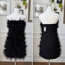 NWT Nasty Gal Feather Bandeau Mini Dress 118 4