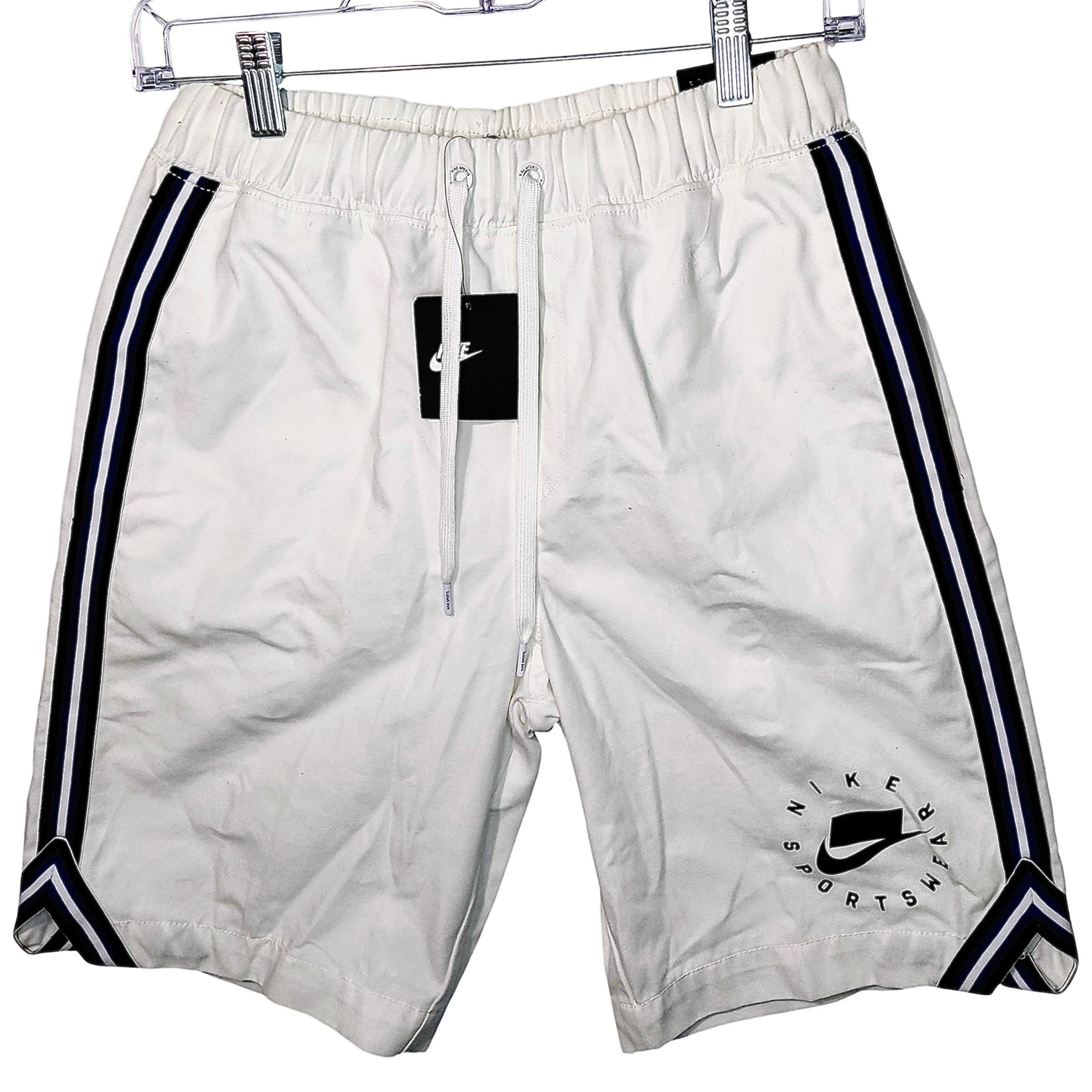 (NWT) Nike Womens XS White Sportswear NSW Canvas Athletic Tall Shorts