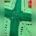 Hand knit granny squares knitted 3D flowers 60”x50”