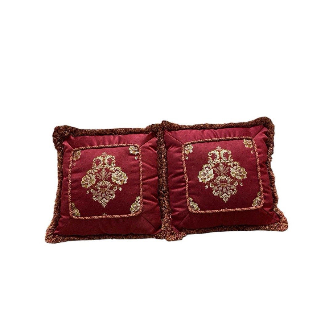 Waterford Charlemont Throw Pillows Square Set Of 2 Ruby Red Gold