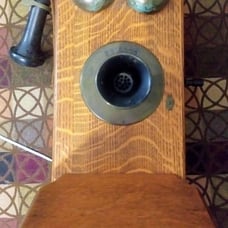 Kellogg Hand Crank Wooden Wall telephone