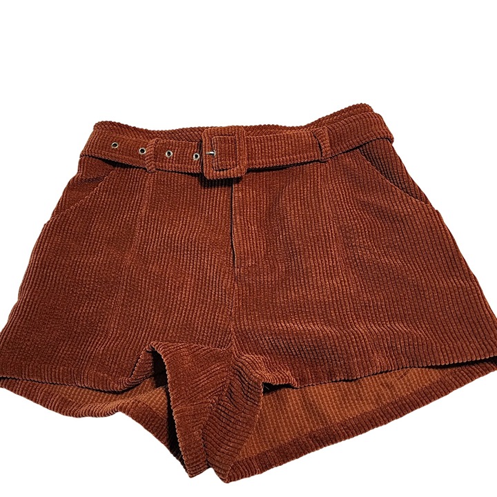 Altar'd State sz M women brown corduroy belt shorts New