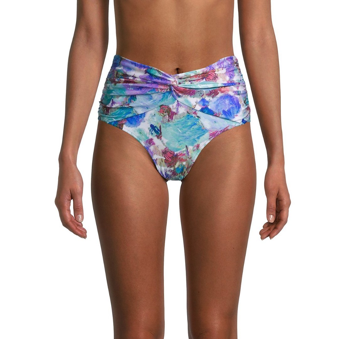 PatBO Blossom Ruched Bikini Bottom Medium