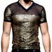 ANDREW CHRISTIAN Glam Luxe Black/Gold Tiger Sheer Erotic Tee Gay Pride SMALL