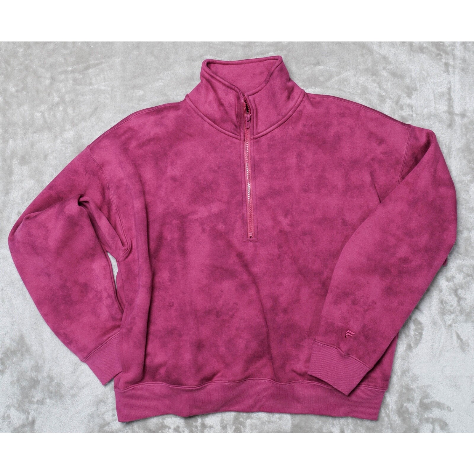 Fabletics Cozy Fleece 1/2 Zip Radiant Raspberry Smudge Mock Neck Sweatshirt XL