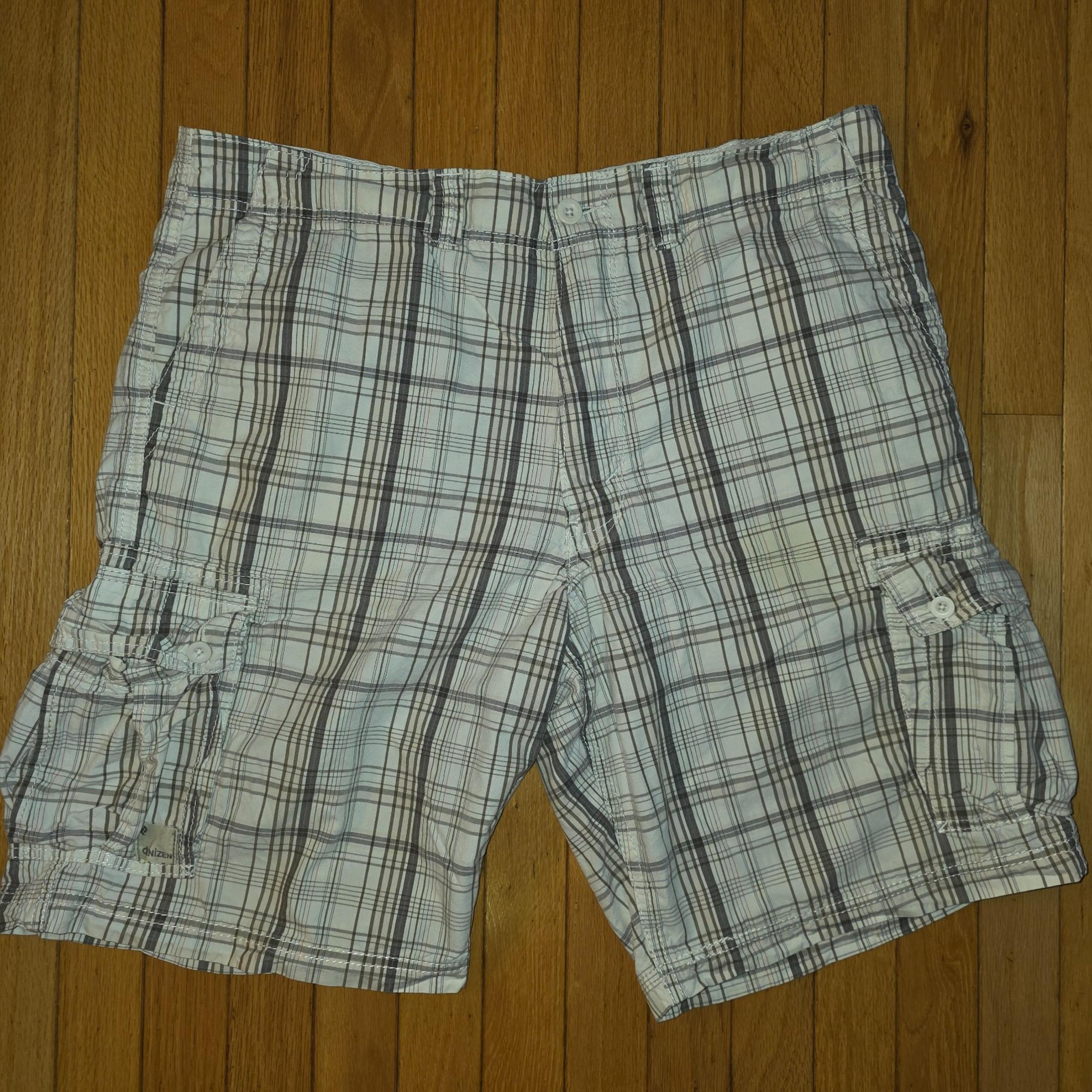 Men's EUC Denizen Plaid Relaxed Cargo Shorts Size 40 Cotton