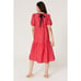 Peter Som Pink Puff Sleeve Tiered Puff Sleeve Poplin Midi Dress Size 4