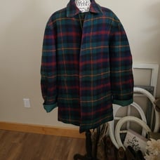 Vintage Pendleton Men's SZ XL/XXL Reversible Wool plaid green Jacket Zip Front