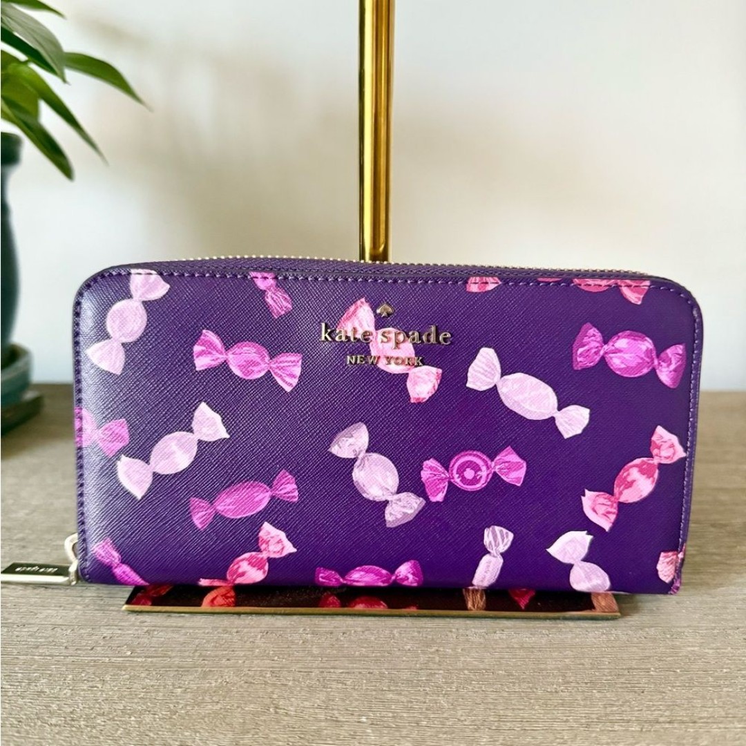 Kate Spade Large Continental Wallet in Staci Candy Purple Pink Multi