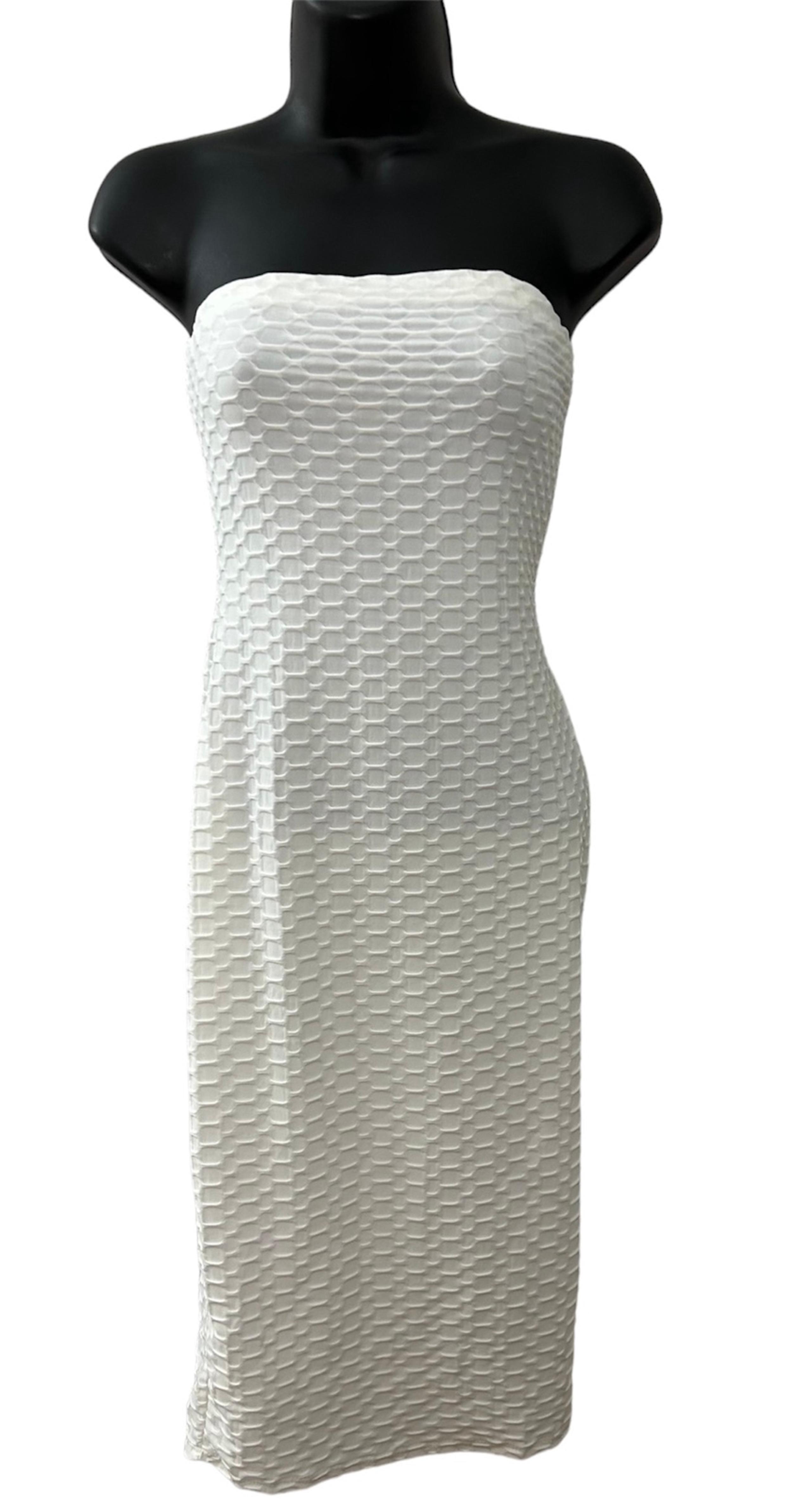 FASHION NOVA Ivory Tube Midi Dress Women’s Size Medium NWT