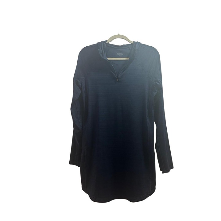 Athleta Hoodie Dress Athletic Small Petite Navy Athletic Quarter-Zip Side Pocket