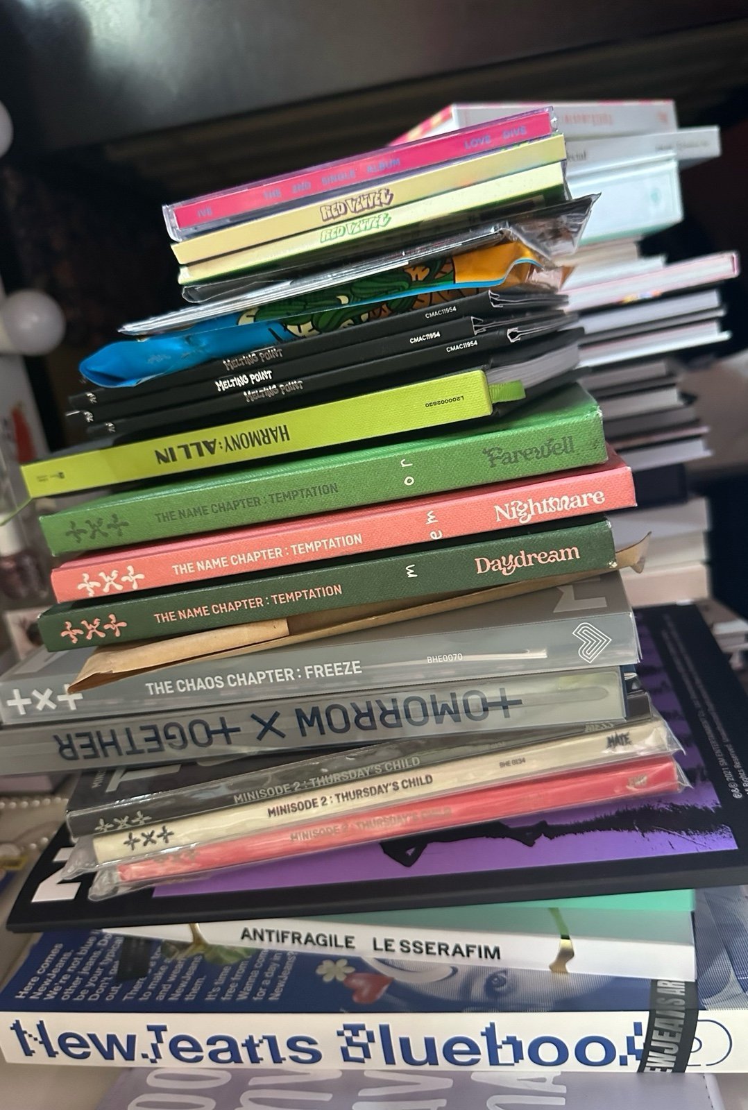 NCT, TXT, ZB1, NEW JEANS, RED VELVET, LE SSERAFIM, and IVE albums