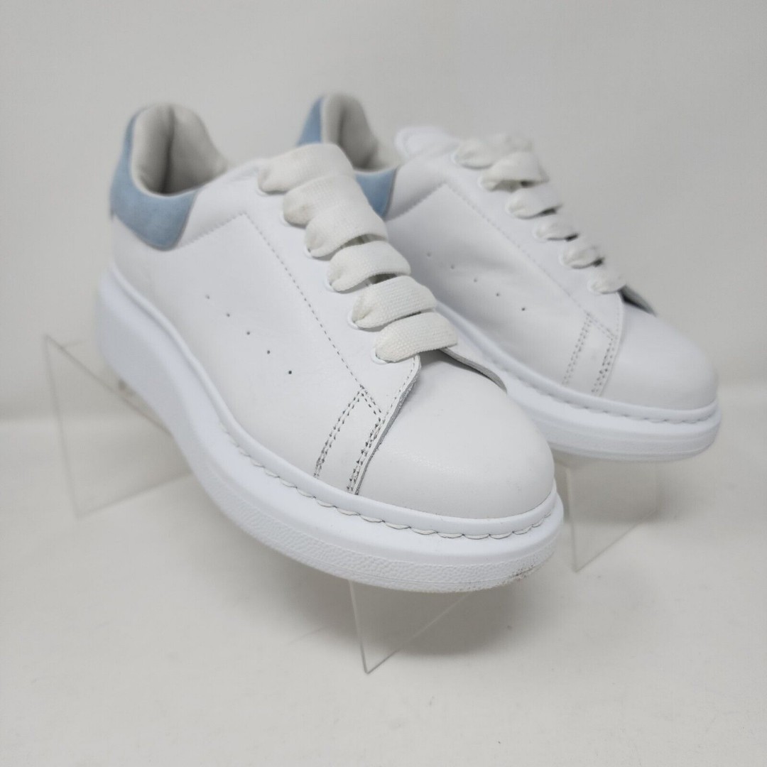 Alexander McQueen Classic Sneakers Womens Girls 3.5 White Lace Up Leather Shoes