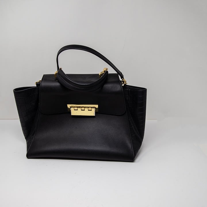 Zac Posen Eartha Top Handle Convertible Crossbody Croc Embossed Purse Bag Tote