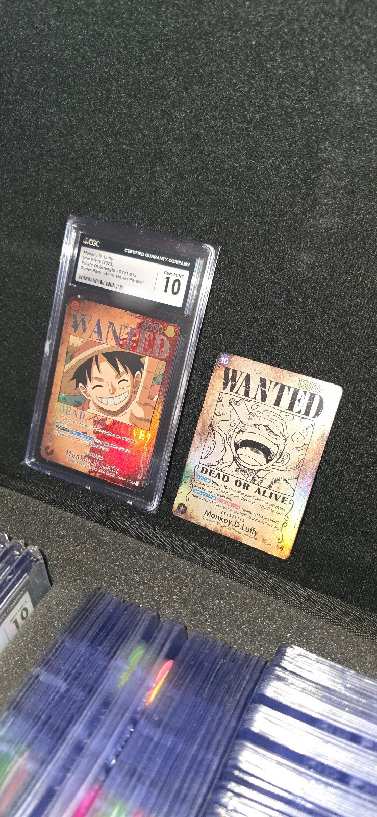 One Piece Luffy Wanted Poster 119 SP OP09 + Luffy CGC 10 ST01 012 Pillar English