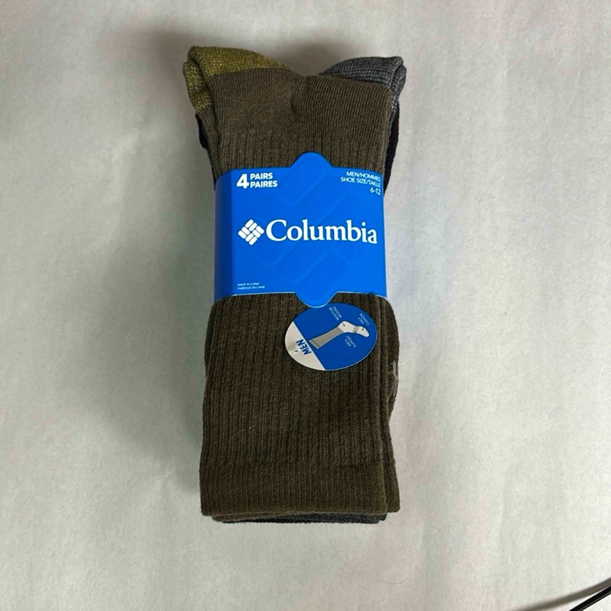 New Socks Men’s 4 Pair Green & Black Crew Socks Activewear Casual - Columbia