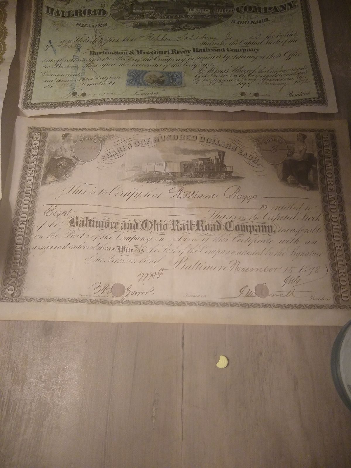 Baltimore and Ohio RailRoad Co shares fr