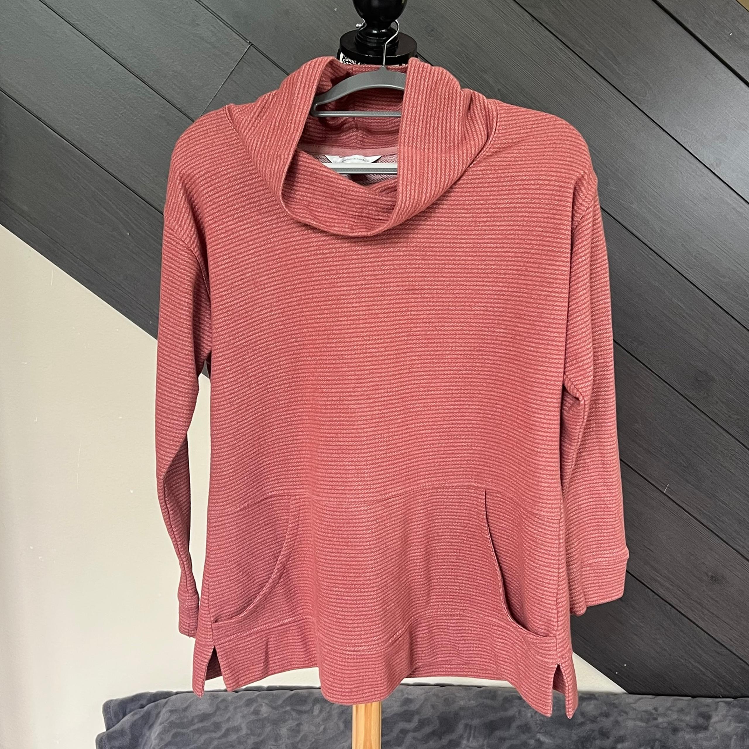Christopher & Banks Cowl Neck Sweater Rust Stripes