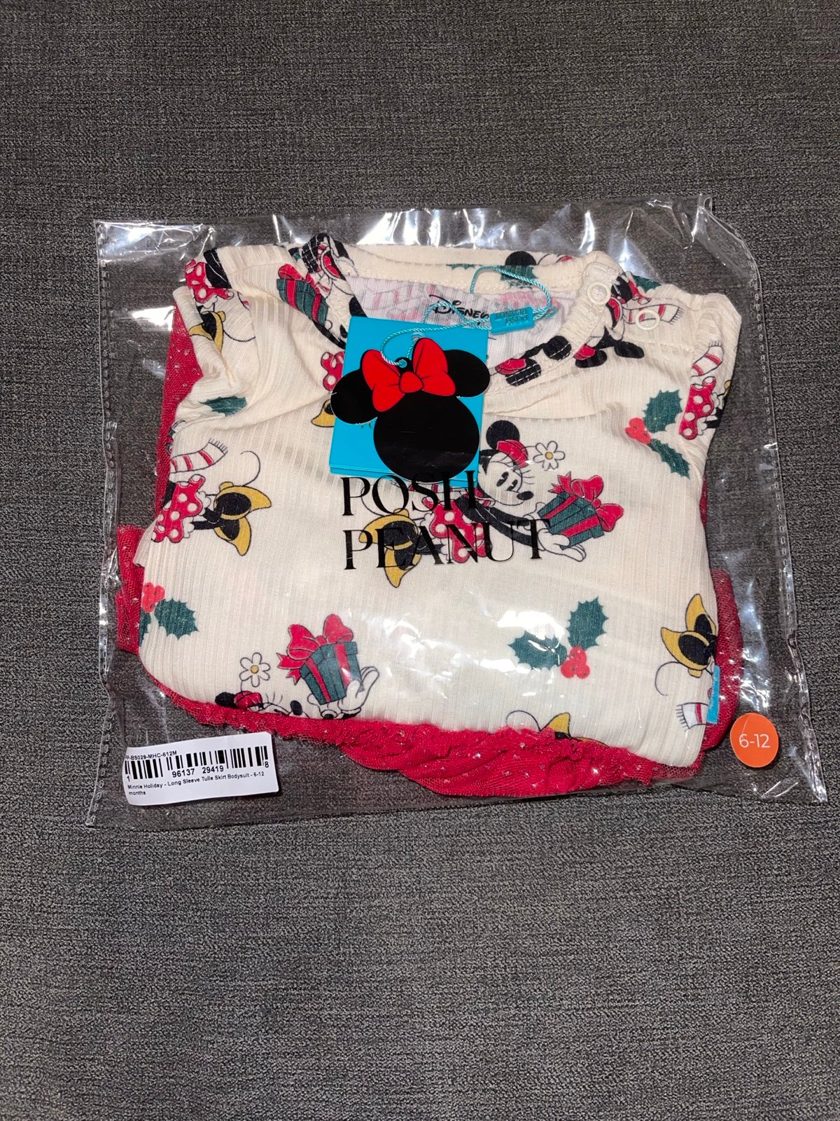 Posh peanut Disney Minnie Mouse Holiday long sleeve tulle twirl dress 6-12 month