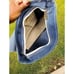 Vtg Dirty Blue Canvas Leather Detail Messenger/ Crossbody Bag.
