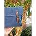 Vtg Dirty Blue Canvas Leather Detail Messenger/ Crossbody Bag.