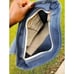 Vtg Dirty Blue Canvas Leather Detail Messenger/ Crossbody Bag.