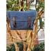 Vtg Dirty Blue Canvas Leather Detail Messenger/ Crossbody Bag.