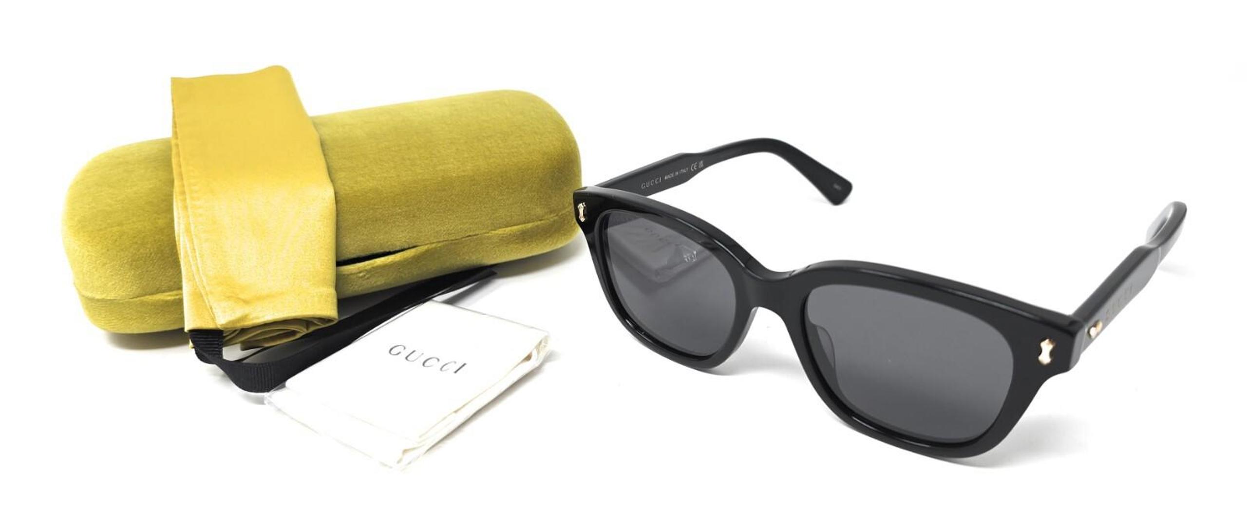 Gucci GG1264SA 001 Sunglasses Men's Black/Gray Lenses Square Shape 52mm NEW