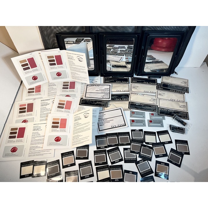 Mary Kay Consultant Supplies Mirror Makeup Skincare Sample Cards Lot