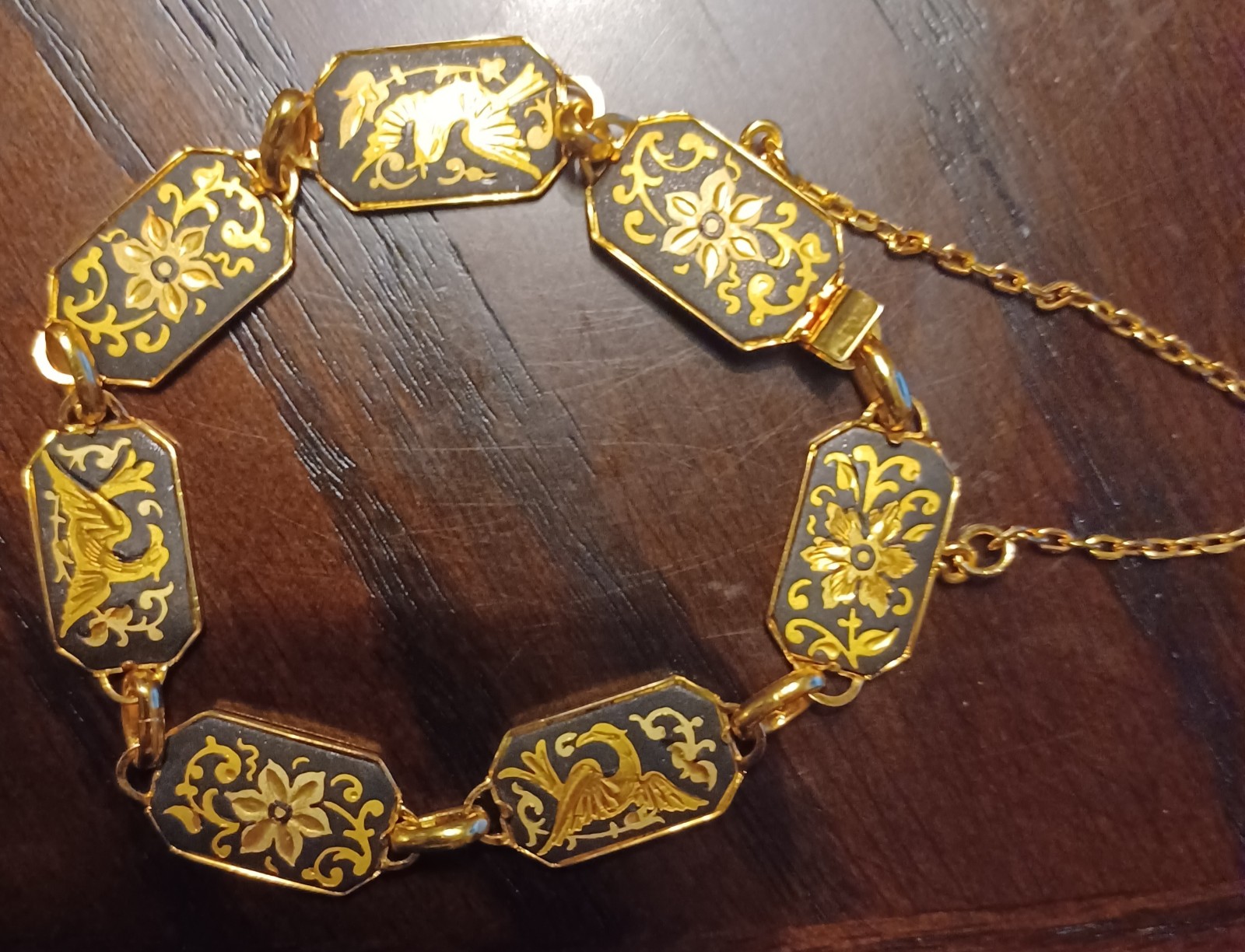Vintage damascene Spanish bracelet