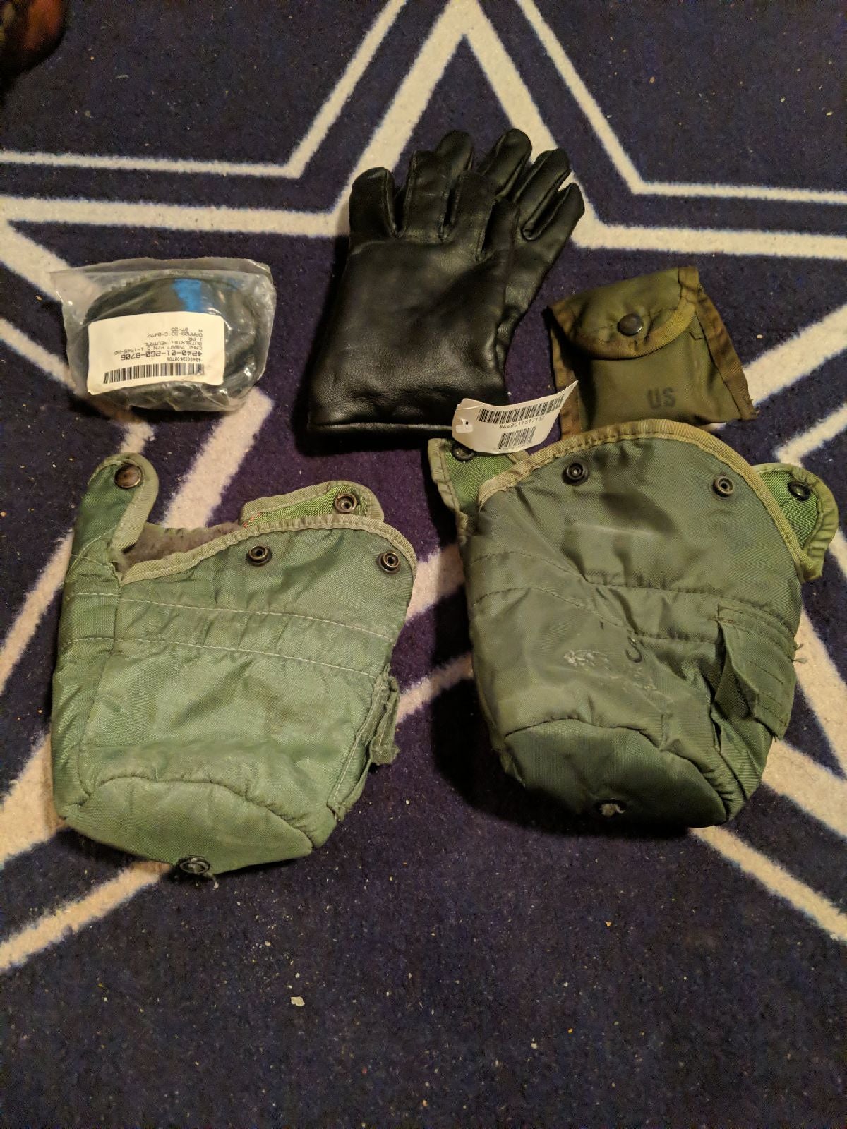 Military pouches and gloves