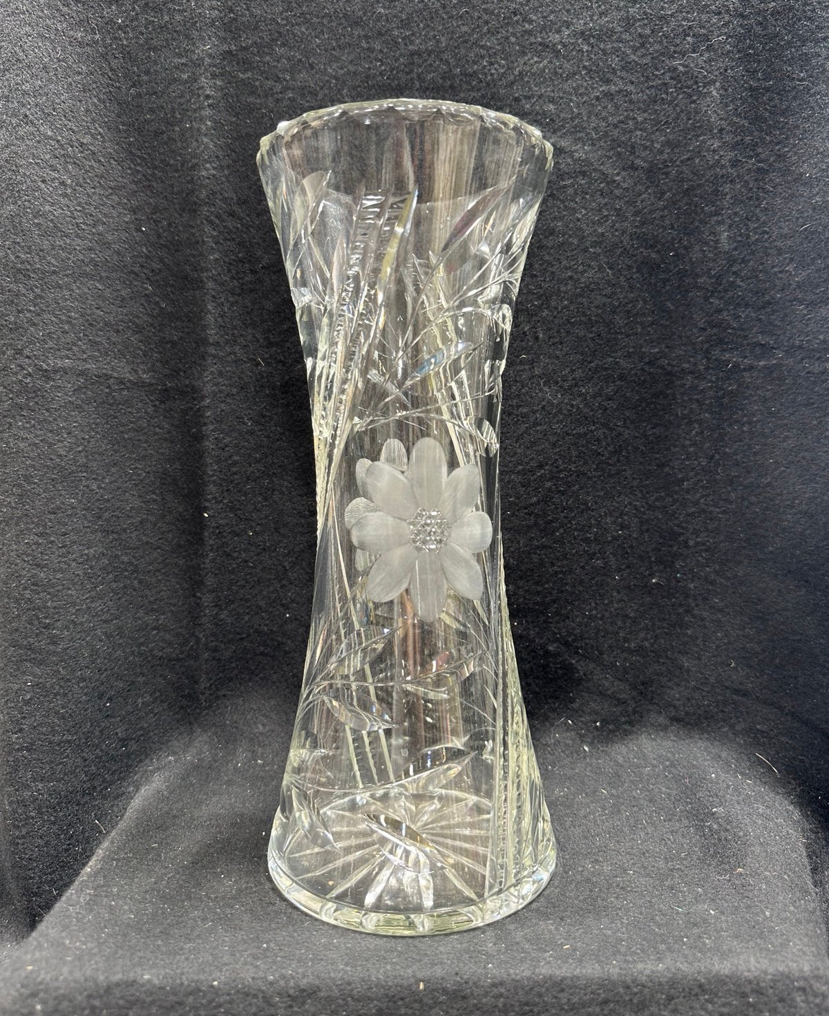 Antique American Brilliant Floral Vase