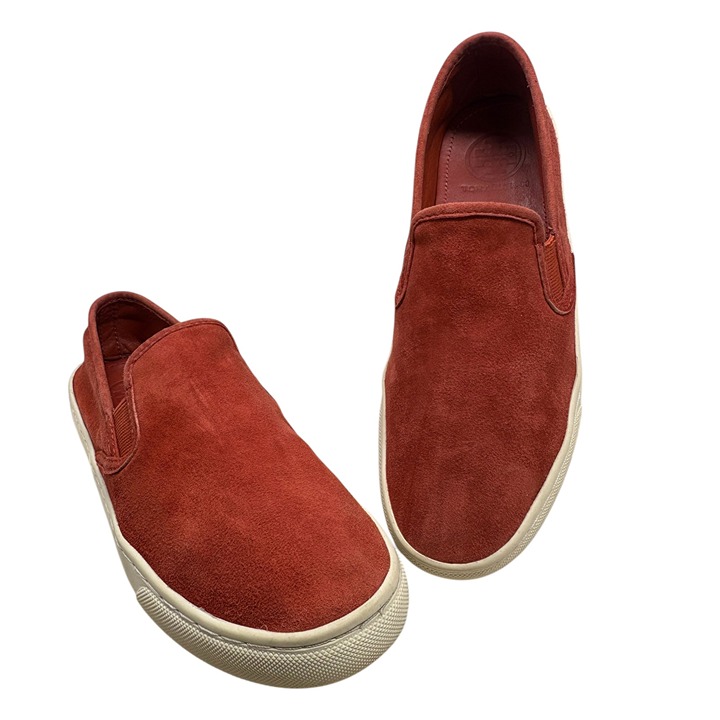 Tory Burch 46043 Max Red Suede Slip on Minimalist Sneakers