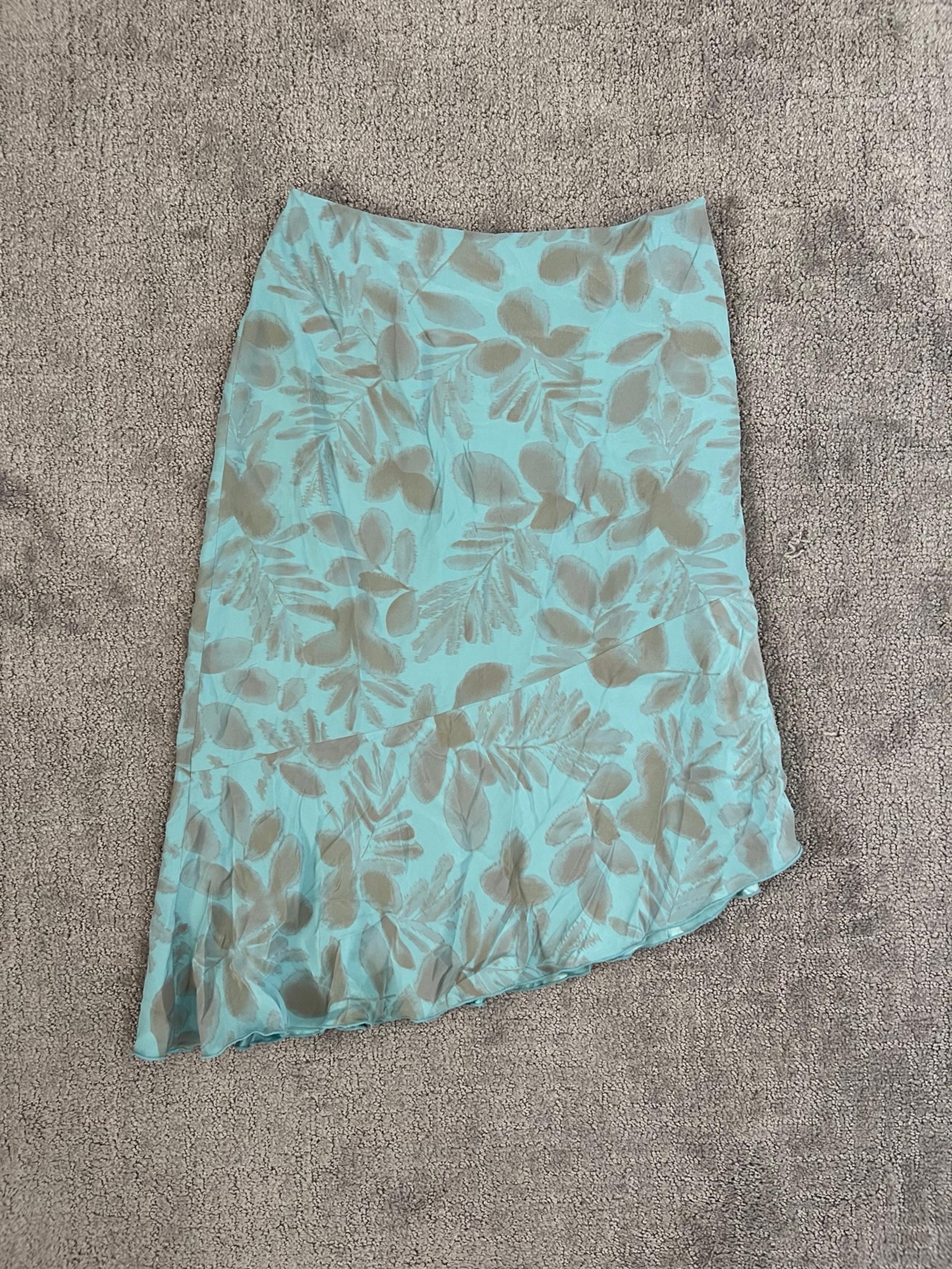 Armani Exchange Asymmetrical Flounced Hem Silk Skirt
