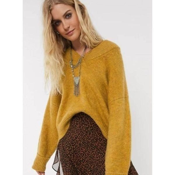 Topshop Jumper V Neck Oversize Sweater