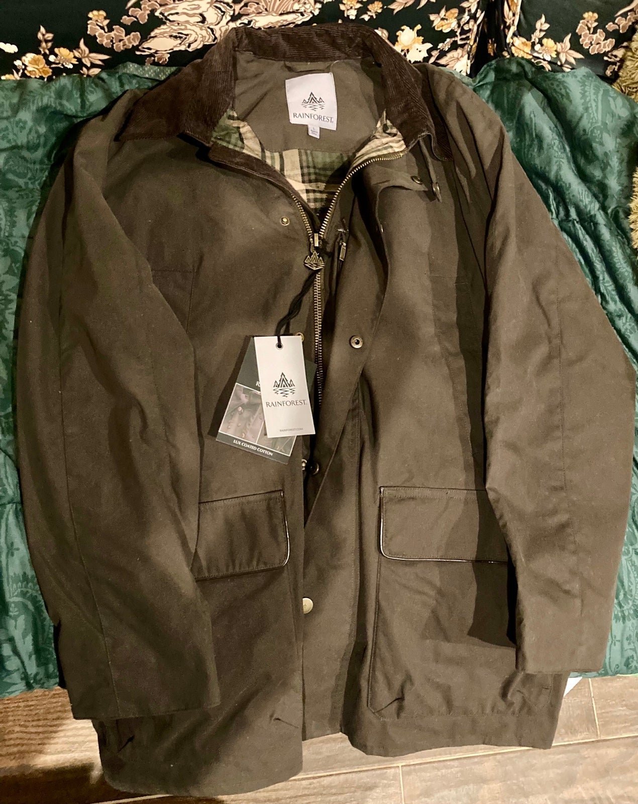 *Rainforest Coated Cotton All Weather Explorer Jacket Large Retail 295